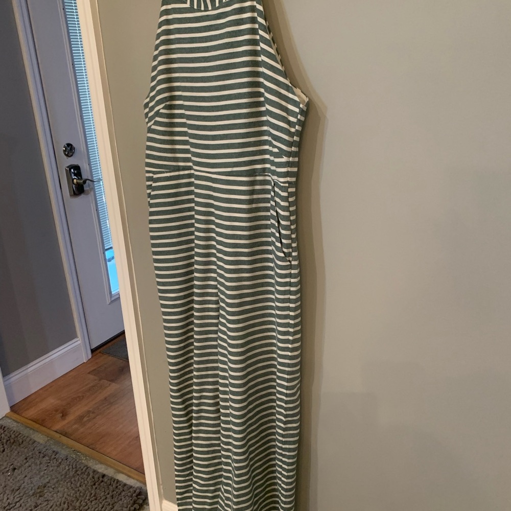 Cute Green striped pant romper!